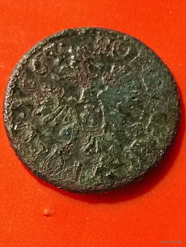 Солид (боратинка) 1663 г. польский герб Ян II Казимир(4), без мц.