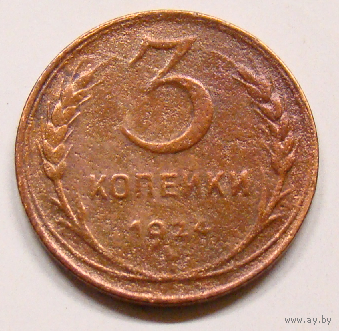 3  копейки 1924 , на гурте год чеканки