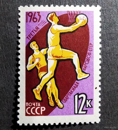 Марка СССР 1963 год Третья спартакиада народов