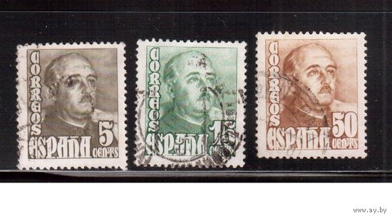 Испания-1948 (Мих.950-952)  гаш. , Стандарт, Личности, Генерал Франко(полная серия)