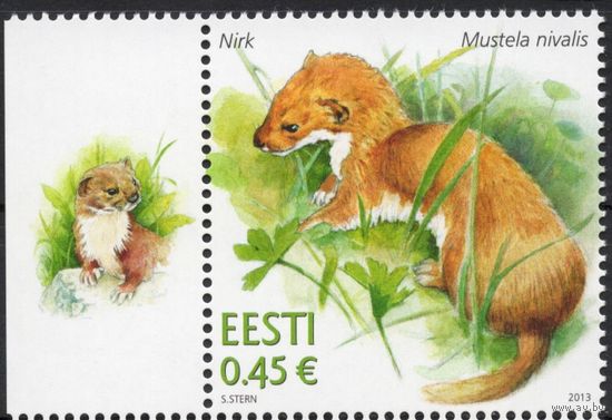 Эстония 2013. Фауна. Ласка. 1 марка (526)