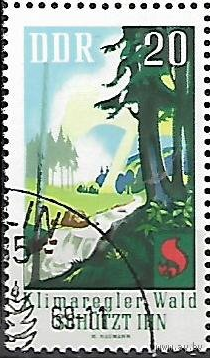Флора Деревья Лес -Защита леса ГДР 1969
