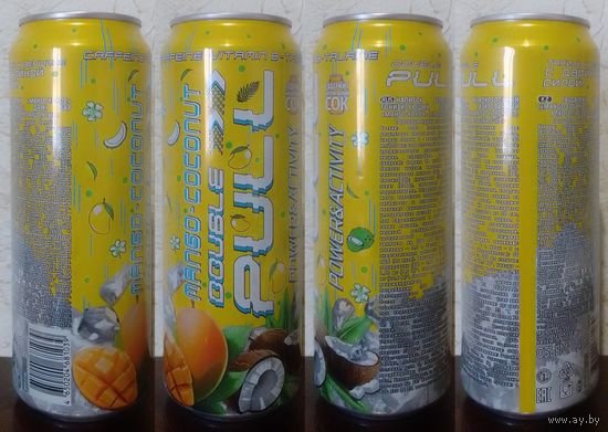 Банка от энергетика DUOBLEE PULL Манго-Кокос 2024.10.25 450мл (moz26