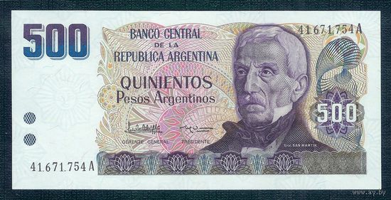 Аргентина 500 песо 1984 год, UNC