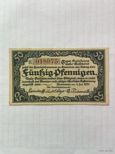 50 пфенигов (нотгельды) Германия г.Ганновер -1402