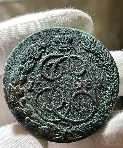 5 копеек 1781 ЕМ без МЦ.Тяжеловес.Толстяк.Кладовая.Высокий рельеф.