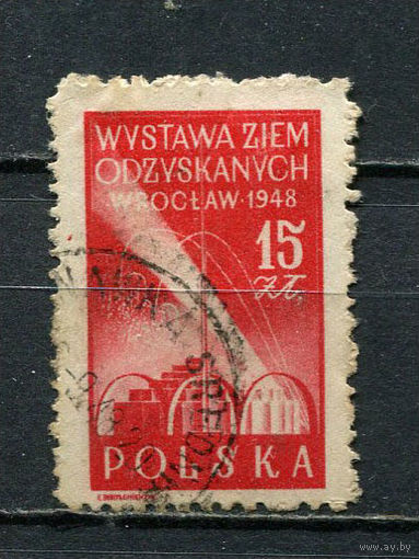 Польша - 1949 - Выставка, посвященная восстановлению польских территорий 15Zt - [Mi.494] - 1 марка. Гашеная.  (Лот 62Gu)-T4P3