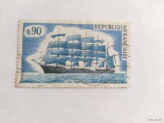 Франция  1973  парусник