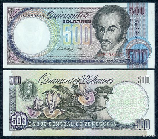 Венесуэла 500 боливар 1998 год, UNC