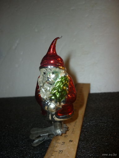 Ёлочная игрушка на прищепке. Дед Мороз. ГДР