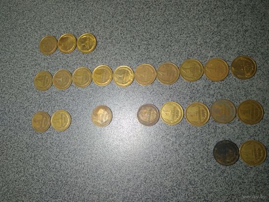 1 копейка СССР, погодовка 1968 - 1991 г. 25 шт. (обмен)