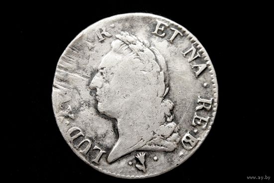 Талер (экю) 1771 г. Франция, Людовик XV. Пореже!