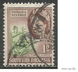 Южная Родезия. Королева Елизавета II. Выращивание табака. 1953г. Mi#81.
