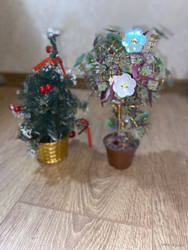 Дерево из пайеток и Елка на стол.
