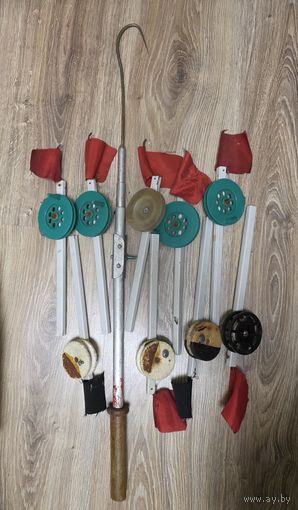 Для рыбалки набор 9 жерлицы + багор раскладной ссср