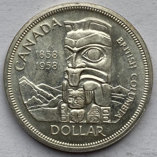 Канада 1 доллар 1958 г. 100 лет со дня основания Британской Колумбии