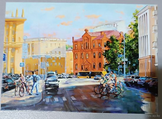 Минск. Женская гимназия. Роман Федосенко. Авторская открытка, глянец