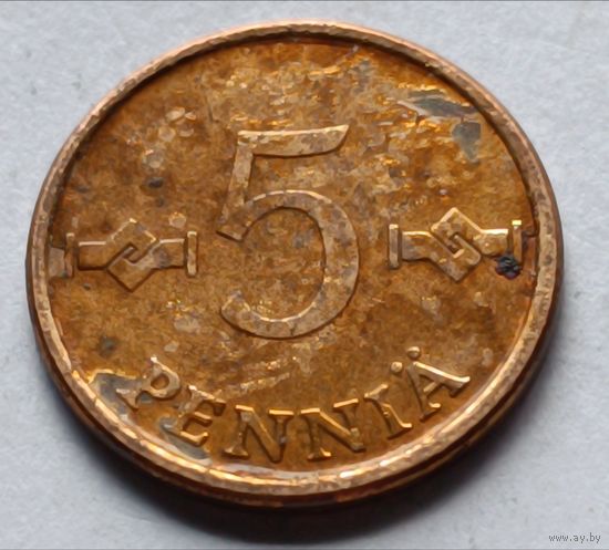 Финляндия. 5 пенни 1972 года.