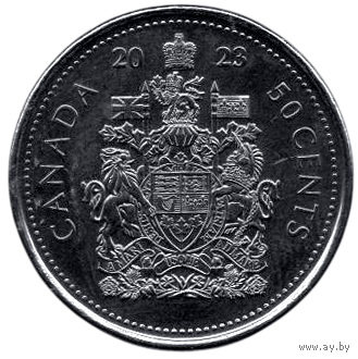 Конфедерация Канада. 50 центов 2023. UNC. Король Карл (Чарльз) III.