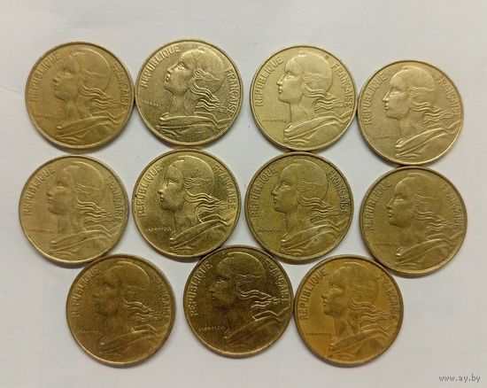 10 сантим 1967 г.1968 г.1971 г.1973 г .1975 г. 1976 г .1977 г. 1978  г .1983  г . 1995  г . 1996 год