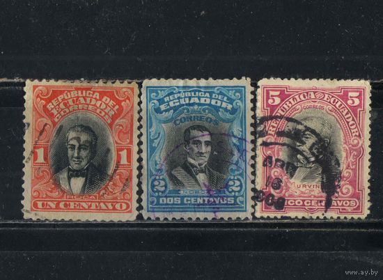 Эквадор 1907 Висенте Рока Диего Нобоа Хосе Урбина #159,160,162