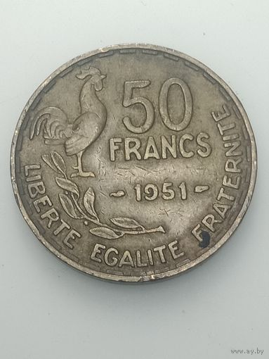 Франция 50 франков 1951 года .