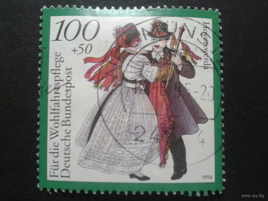 Германия 1994 нац. костюм в Саксонии Михель-2,0 евро гаш.