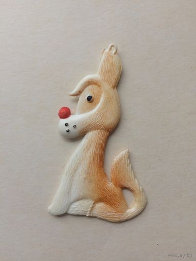 Елочная игрушка Собака, пластик