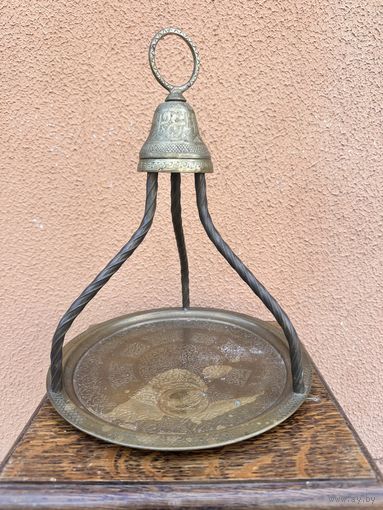 Старинный  редкий латунный поднос, Европа, много лотов с рубля