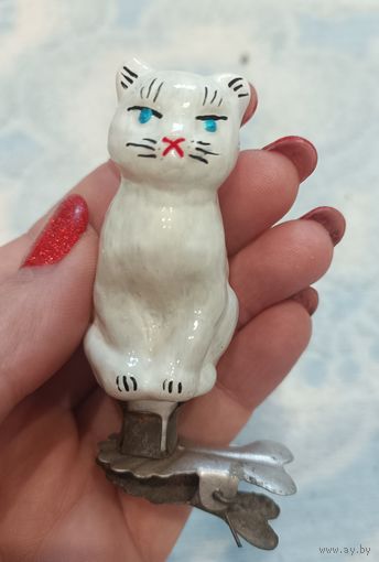 Елочные игрушки стекло, кошка Муренка, кот