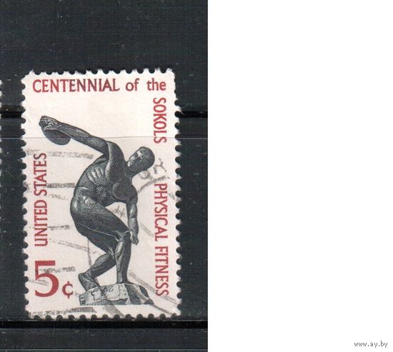 США-1965, (Мих.877) , гаш. , Спорт, Дискобол (одиночка)