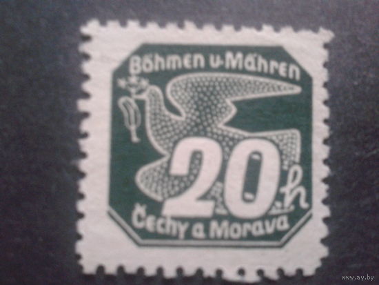 Рейх протекторат 1939 газетная марка с зубцами! Редкость!