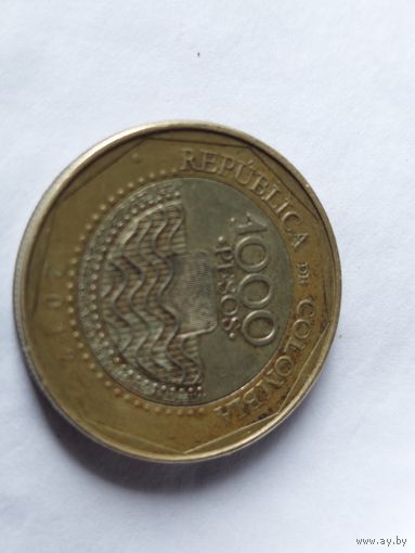 1000 песо Колумбия 2012