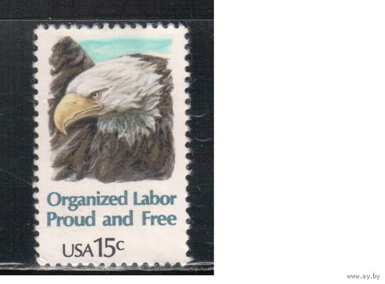 США-1980, (Мих.1438) , ** , Фауна, Орел(одиночка),