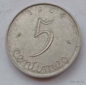 Франция 5 сантимов 1964 год, XF