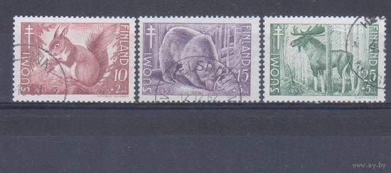 [1090] Финляндия 1953. Фауна.Дикие животные. Гашеная серия. Кат.гаш.7,5 е.