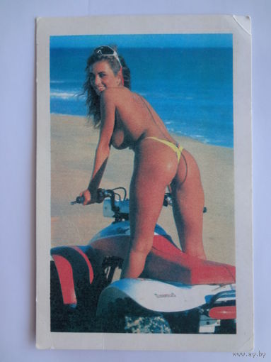 Календарик 1996 г. На квадроцикле.