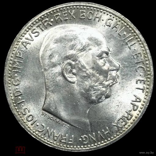 1 крона 1914 Австро-Венгрия! Лёгкая патина! Ещё шикарнее!