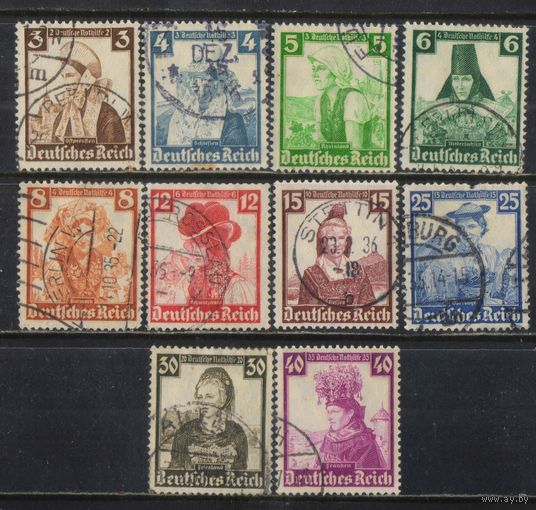 Германия Рейх 1935 Неотложная помощь Женские национальные костюмы Полная #588-97