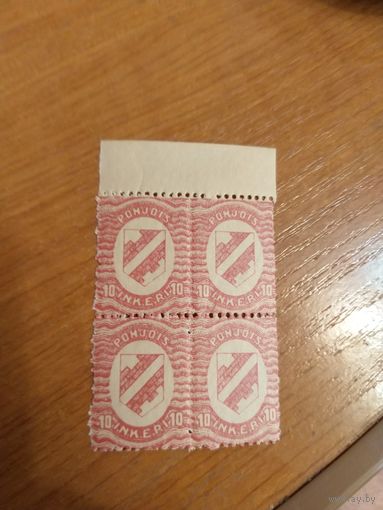 1920 Россия Гражданская война Ингерманландия квартблок герб MNH** (2-13)