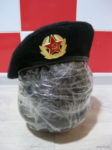 Чёрный Берет с крабиком(размеры 55,56,57,58,59)