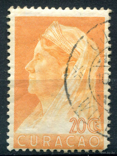 Нидерландские колонии - Кюрасао - 1936/39г. - королева Вильгельмина, 20 с - 1 марка - гашёная [Mi 152]. #3-WB-89-A-1