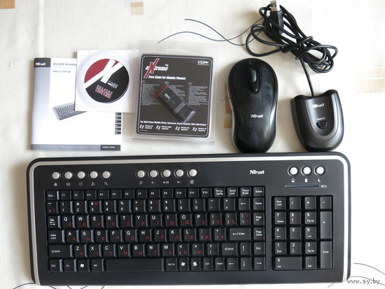 Клавиатура и мышь беспроводные. DS-3200 Wireless Optical Slimline Deskset (TRUST)