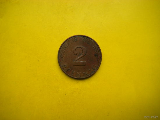 ФРГ 2 пфеннига 1977г. J