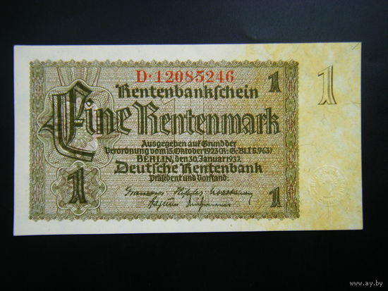 1 марка 1923г. UNC