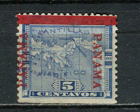 Панама - 1903/1904 - Карта с надпечаткой  5С - [Mi.53II] - 1 марка. Гашеная.  (Лот 29JT)-T25P5