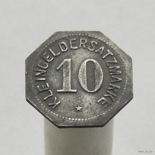 Германия (нотгельды)  10 пфеннигов 1917 Город Майнц Форма - 8-угольник