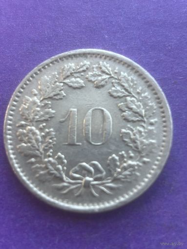 Швейцария 10 раппенов 1970