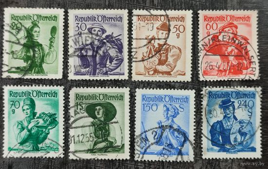 Марки Австрии 8 Провинциальные костюмы 1948/58