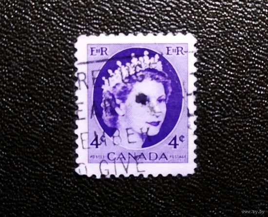 Марка Канада 1954 год Королева